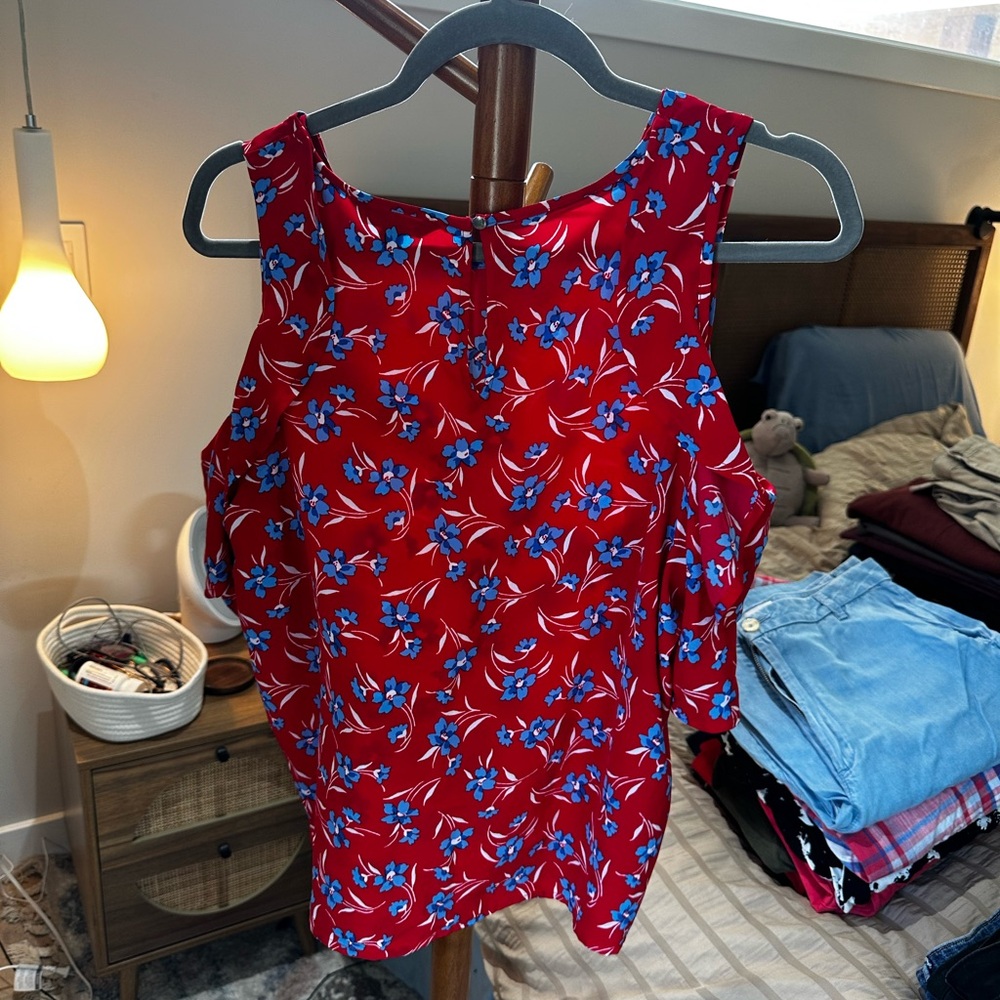 Tommy Hilfiger Floral Red Sleeveless Top